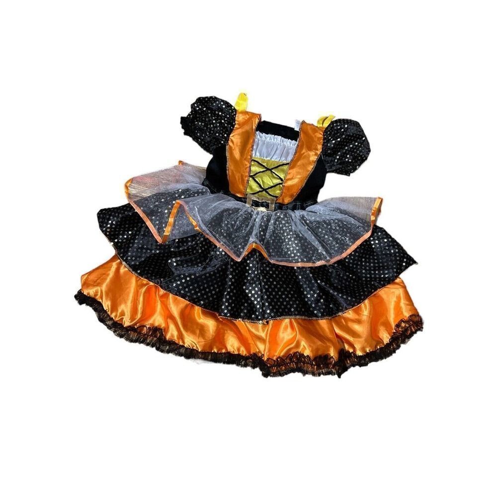 Goodmark Candy Corn Witch Girls Costume L 10/12 *No Hat* Dress Only